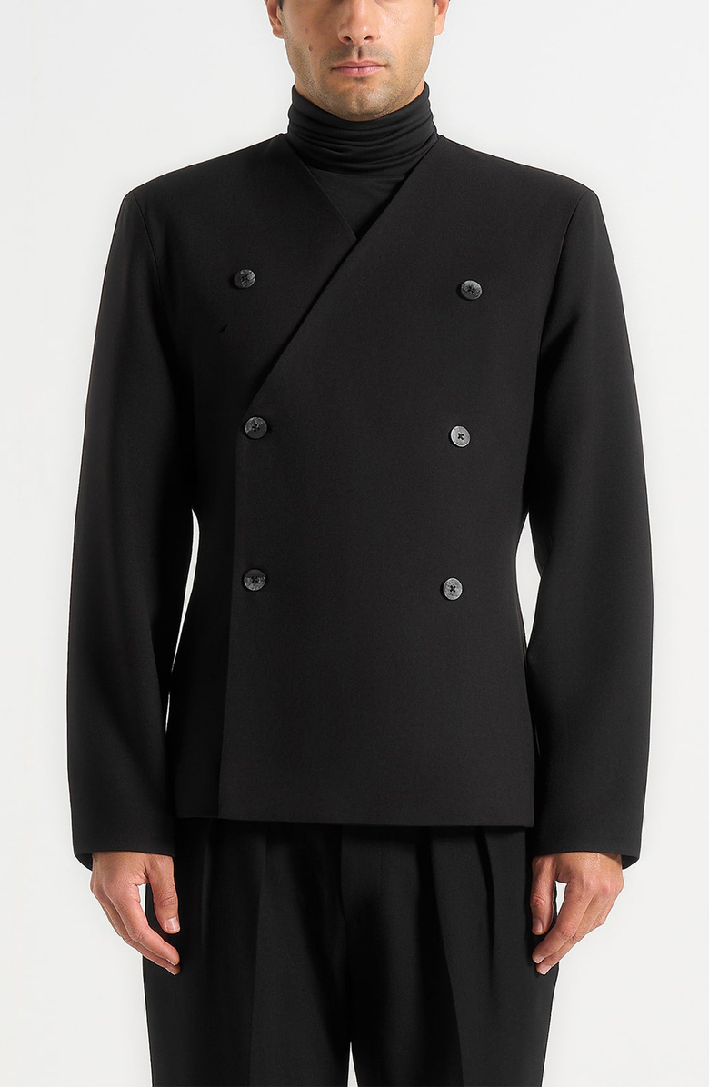 Manière De Voir Timeo Tailored Kimono Blazer, Alternate, color, Black