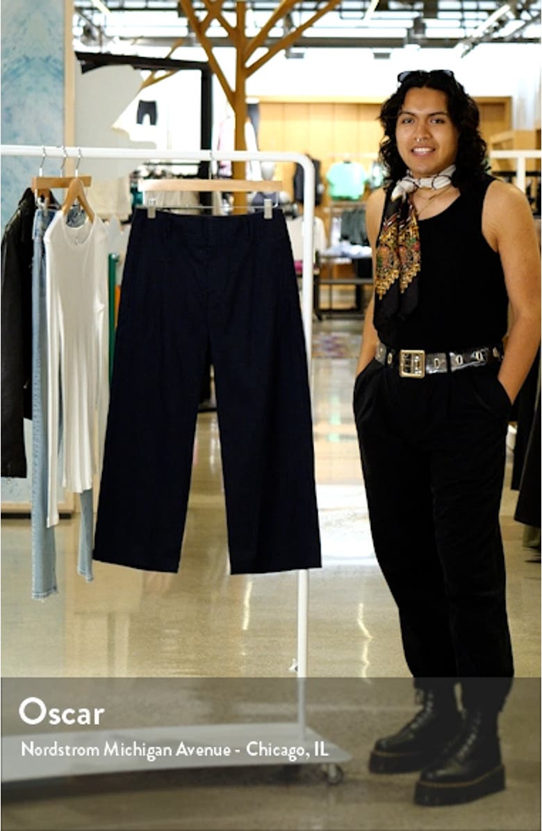 Dylan Crop Linen Blend Trousers, sales video thumbnail