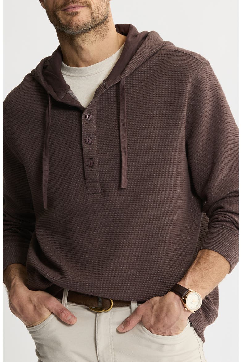 Textured Knit Hooded Pullover, Main, color, BROWN