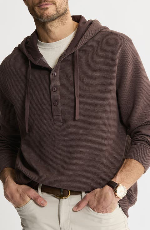 Textured Knit Hooded Pullover