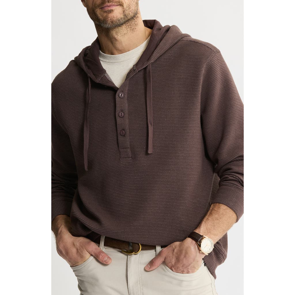 Jachs Textured Knit Hooded Pullover In Brown