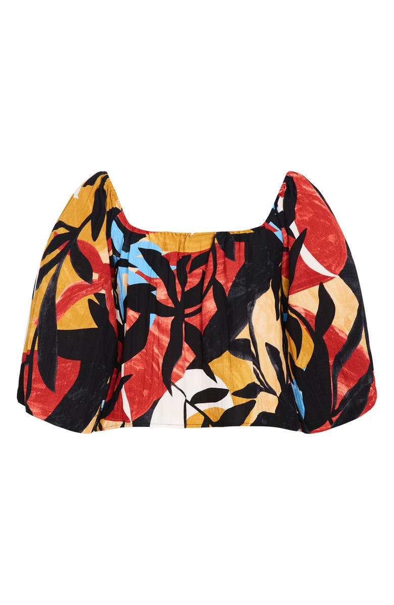 City Chic Maiya Printed Button-Up Top, Alternate, color, Tropical Oasis