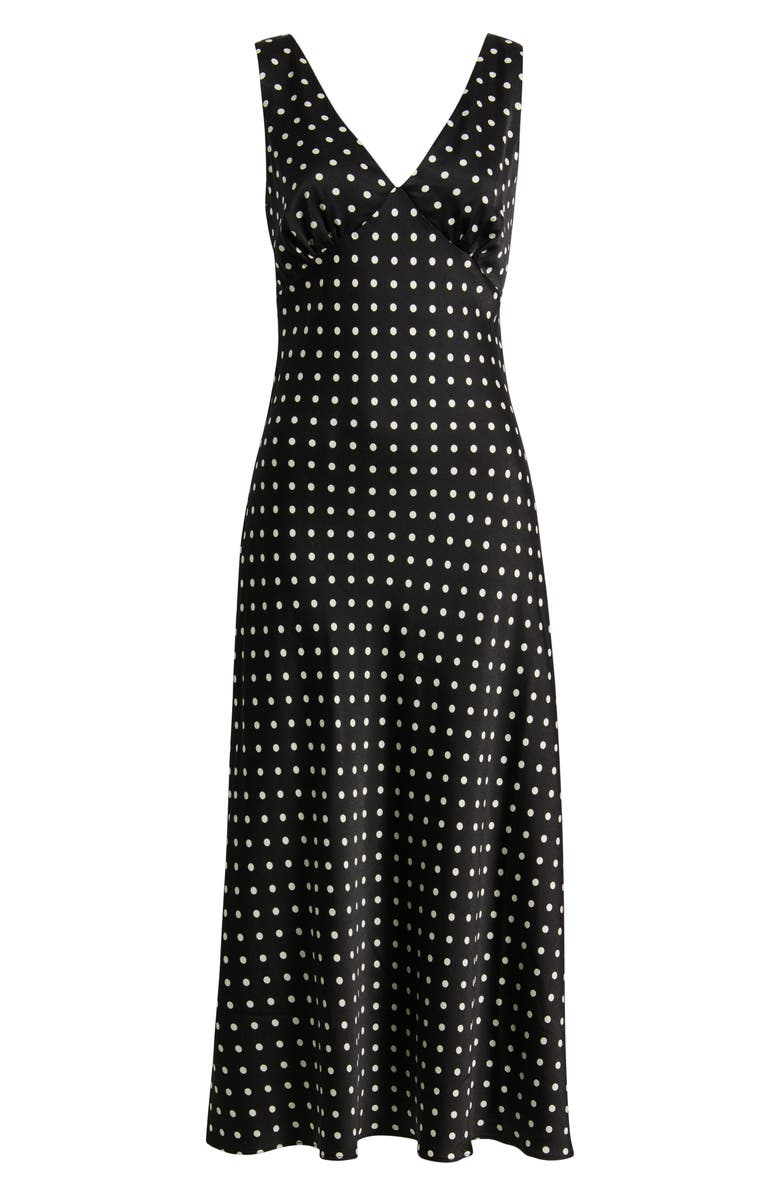 Lulus Julia Polka Dot Slipdress, Alternate, color, Black / White