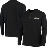 DUNBROOKE Men's Dunbrooke Black Jacksonville Jaguars Logo Maverick Thermal Henley Long Sleeve T-Shirt