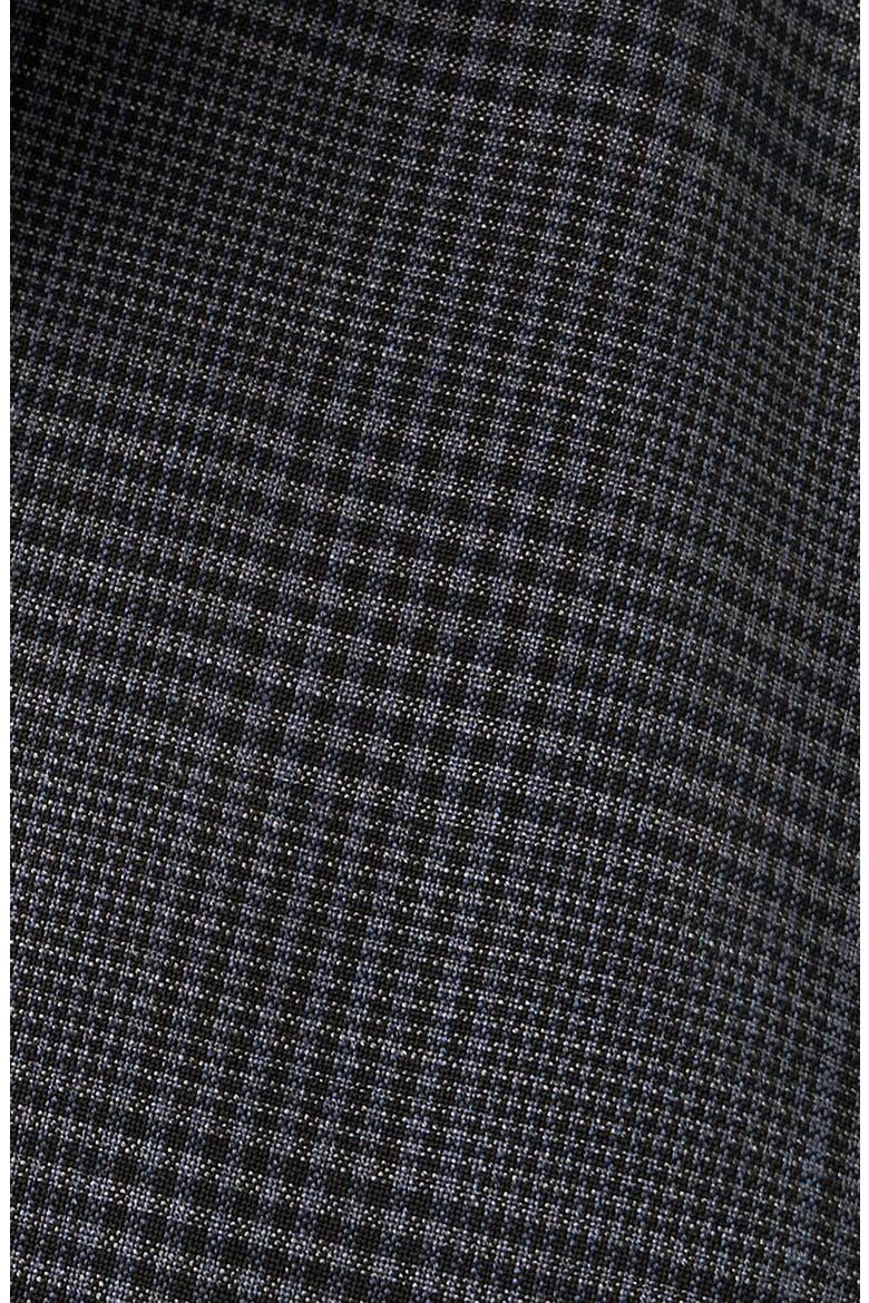 Slim Fit Check Merino Wool Button-Up Shirt, Alternate, color, DARK GREY