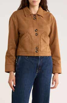 Ellen Tracy Crop Faux Suede Jacket