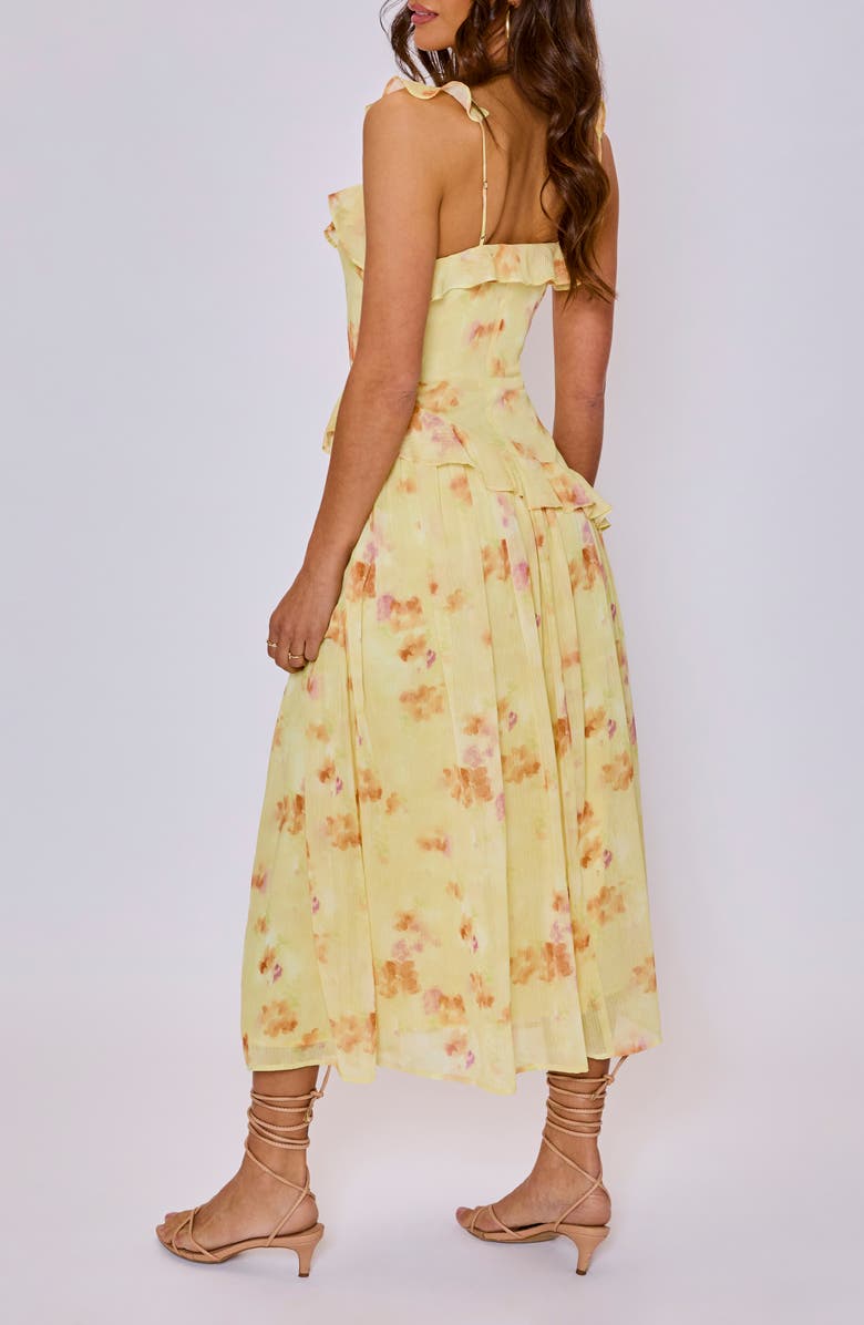 VICI Collection Esme Floral Ruffle Detail Midi Dress, Alternate, color, 