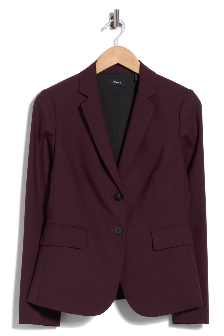 Carissa Stretch Wool Blazer, Main, color, DARK IRIS