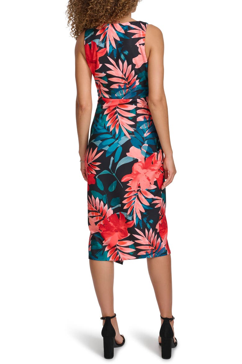 Printed Crepe Scuba Body-Con Dress, Alternate, color, BLACK MULTI