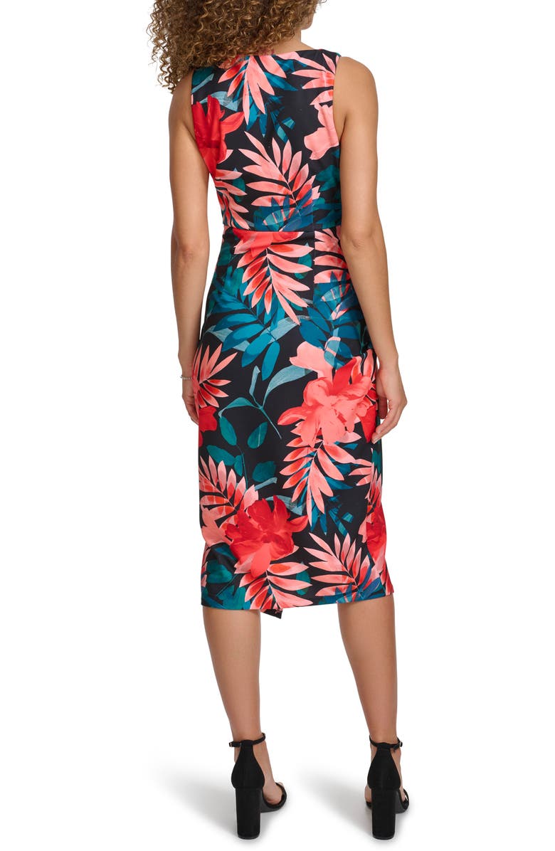 Siena Printed Crepe Scuba Body-Con Dress, Alternate, color, Black Multi