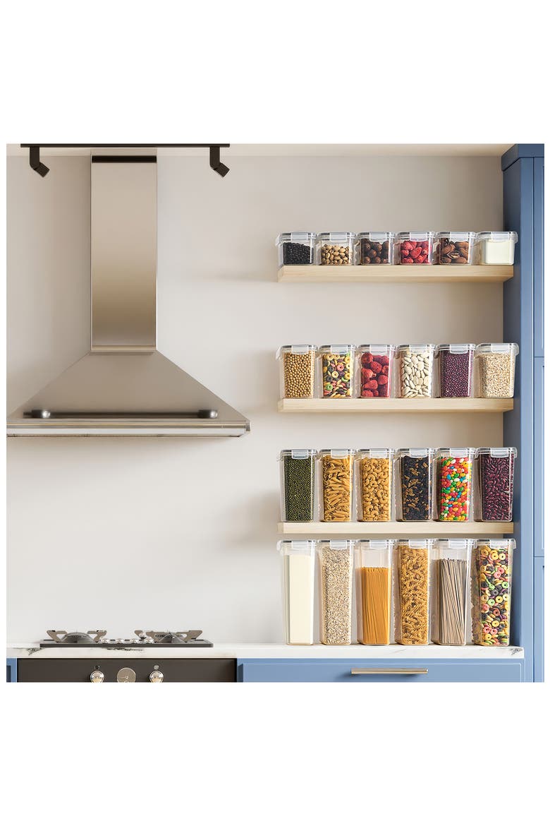 24-Pack Airtight Dry Food Storage Containers, Alternate, color, CLEAR