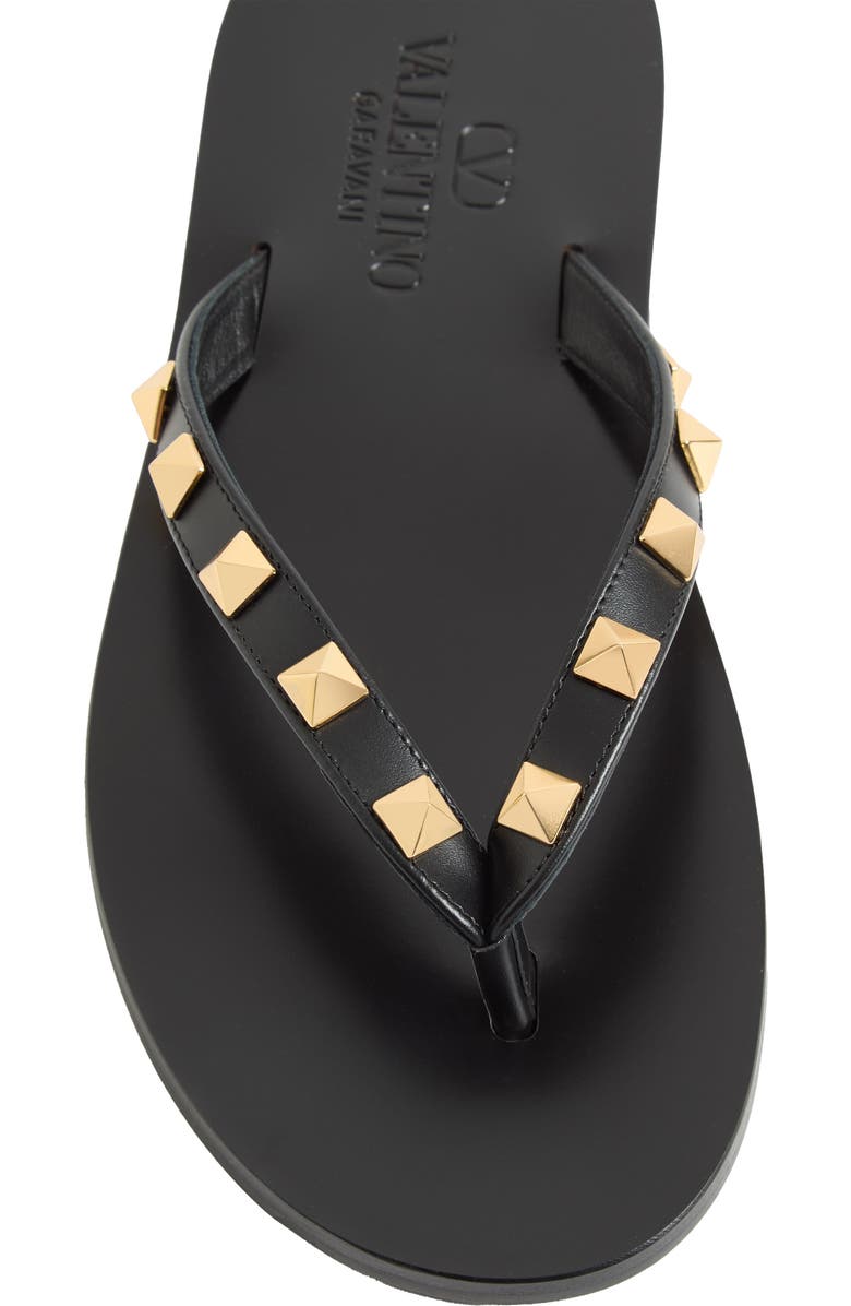 Valentino Rockstud Flip Flop, Alternate, color, Black