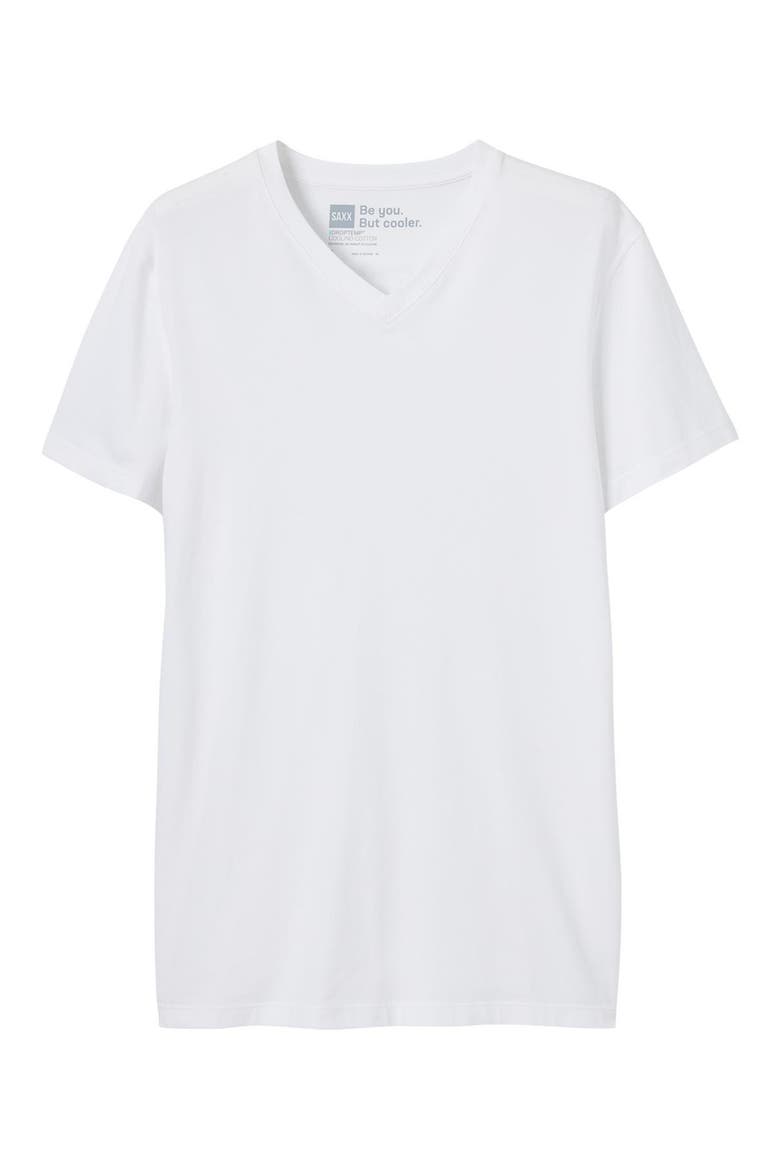 DropTemp® Cooling Cotton Blend Slim Fit V-Neck Undershirt, Alternate, color, WHITE