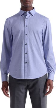 Bugatchi Jules OoohCotton® Floral Check Print Button-Down Shirt