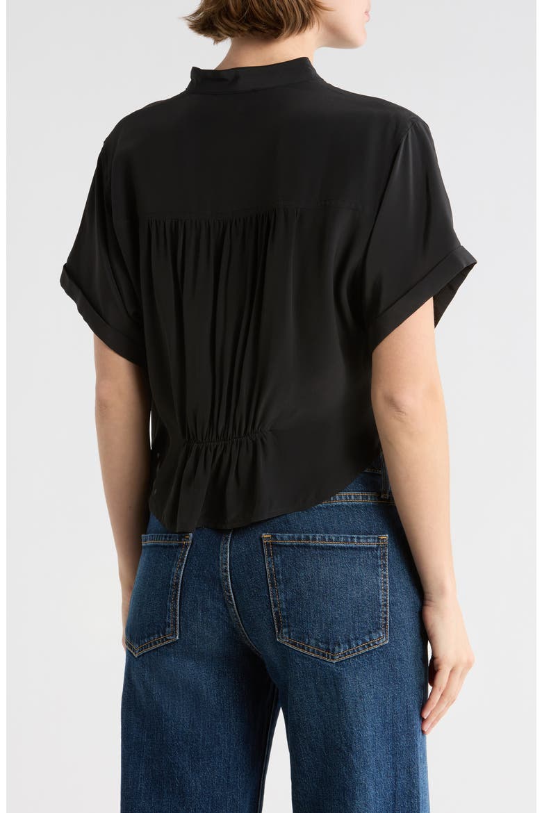 Grace Short Sleeve Peplum Top, Alternate, color, TRUE BLACK