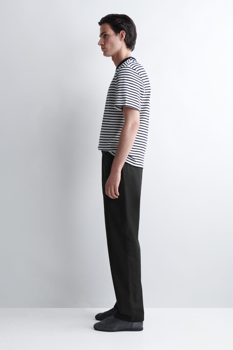 Interlock Cotton Crew-Neck T-Shirt, Alternate, color, NAVY / WHITE / STRIPED