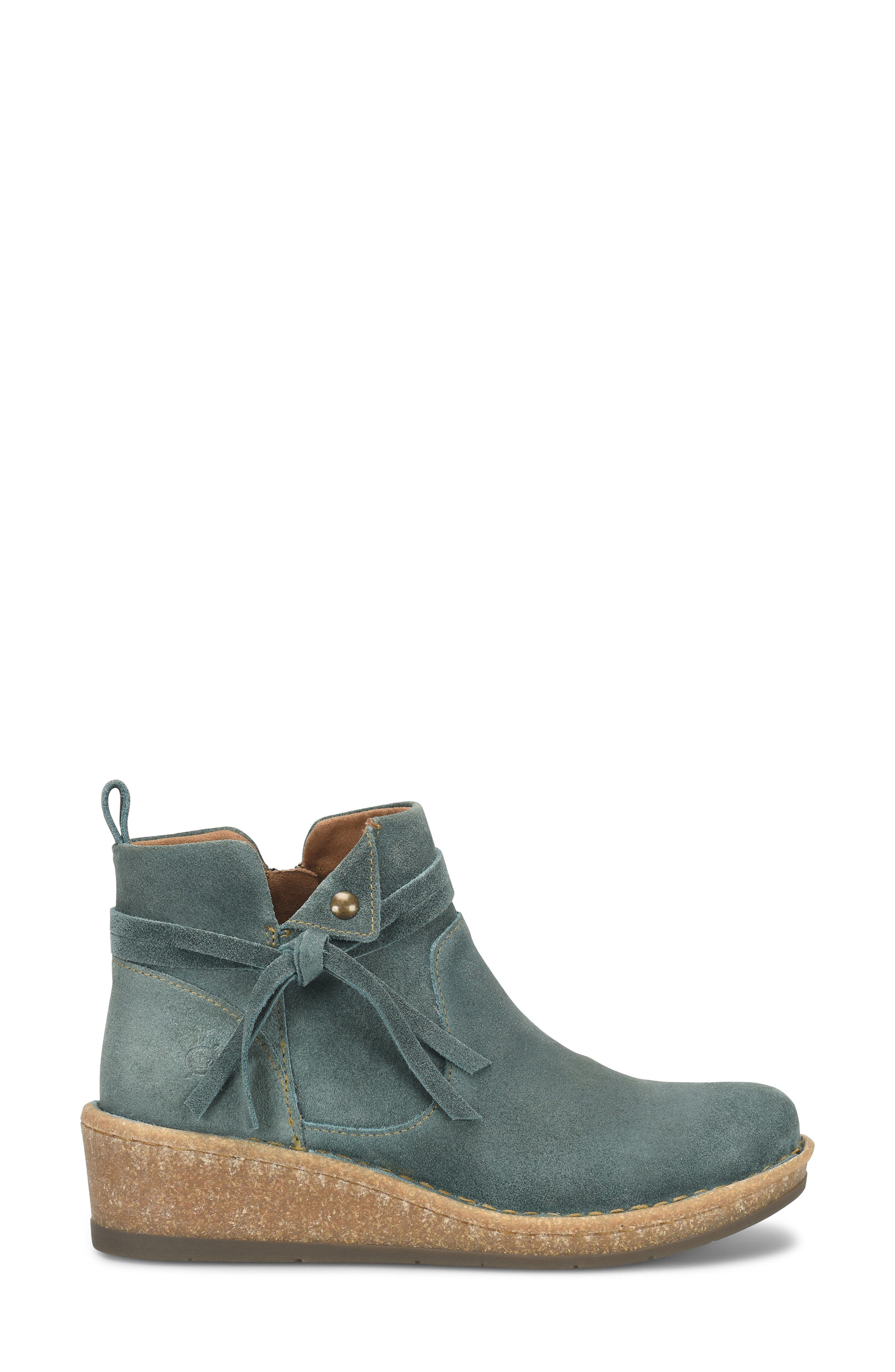 Børn Vaughn Distressed Suede Bootie, Alternate, color, Teal Distressed Leather