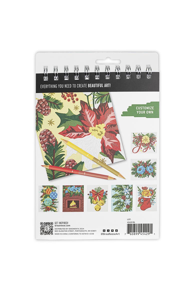 Brea Reese Colored Pencil Color by number Holiday Botanicals | Nordstrom
