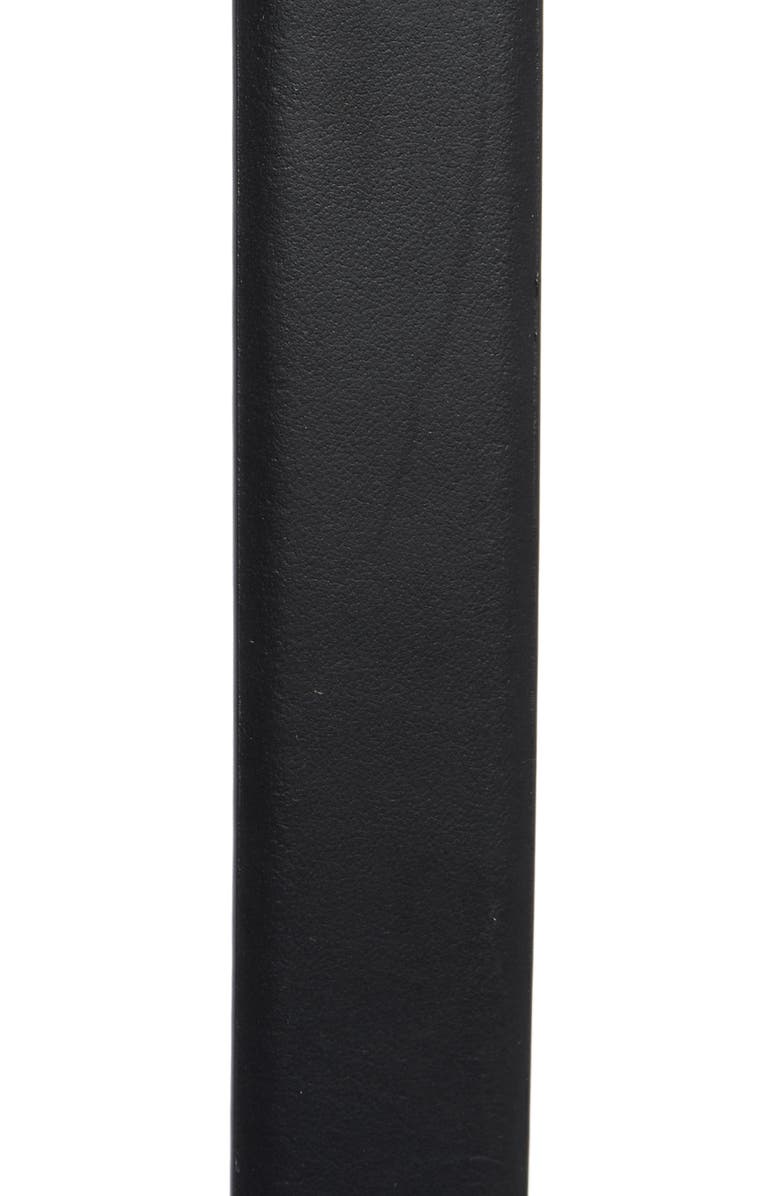 NORDSTROM RACK Square Buckle Leather Belt, Alternate, color, Black Dusk