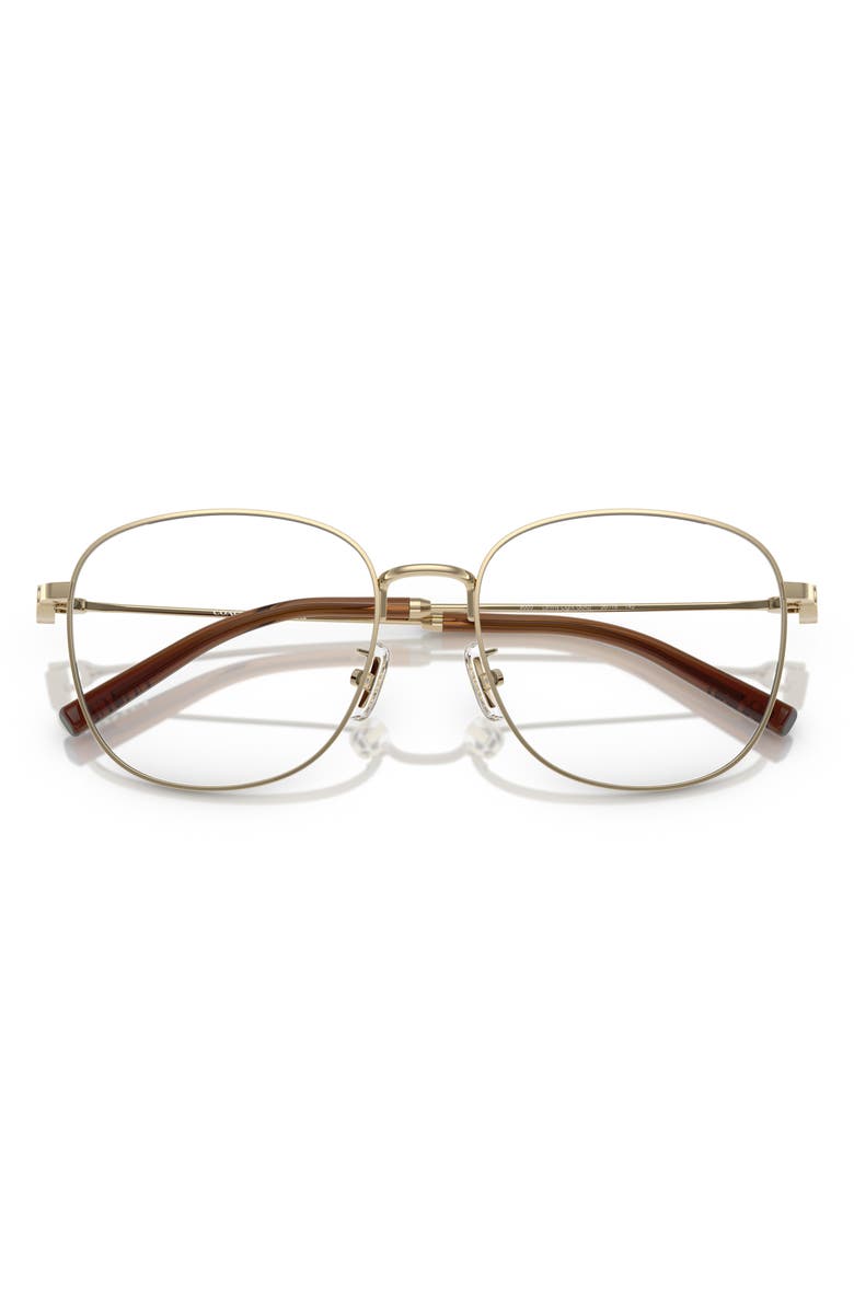 COACH 56mm Square Optical Glasses, Alternate, color, Shiny Light Gold / Demo Lens