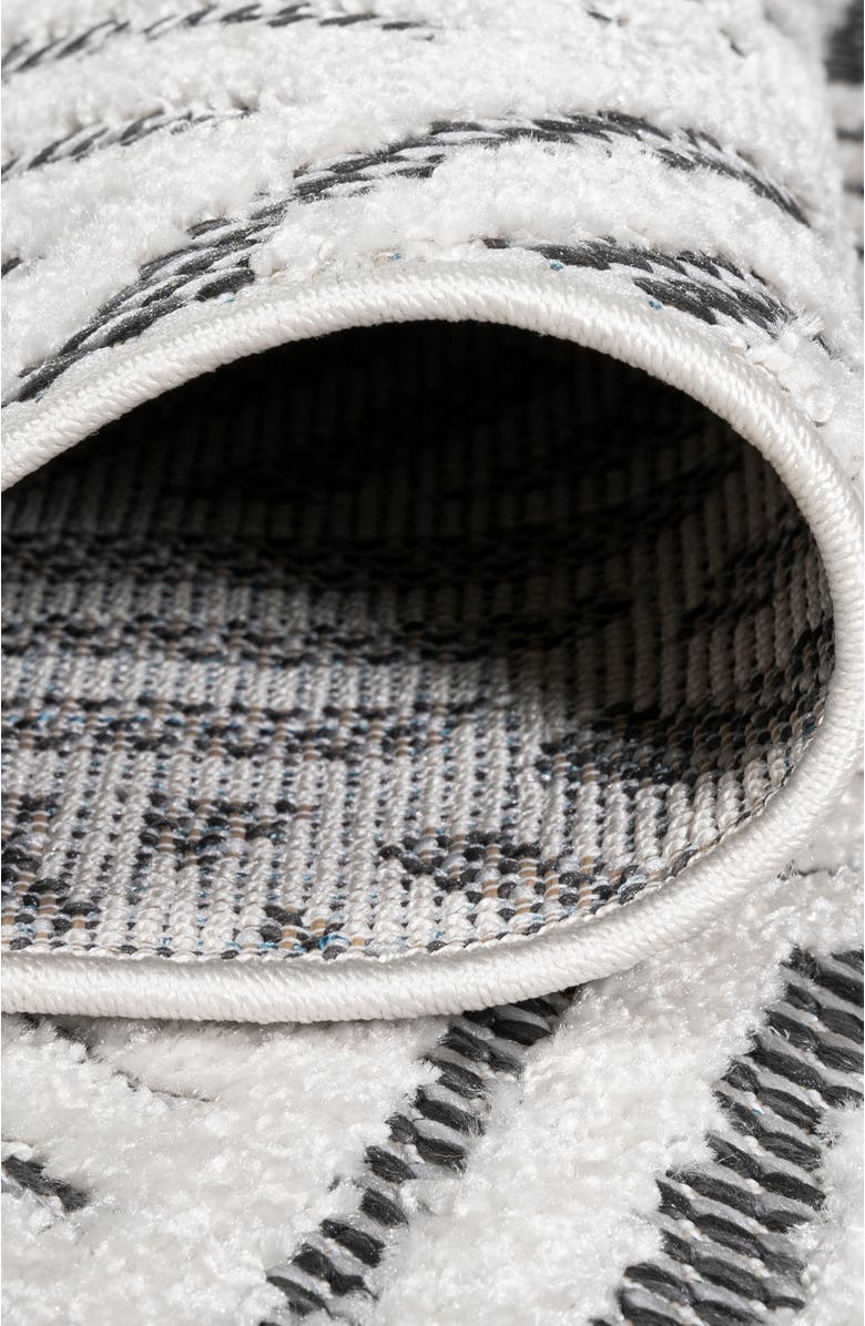 JONATHAN Y Jordan High-Low Pile Art Deco Geometric Indoor/Outdoor Area Rug, Alternate, color, White/Black