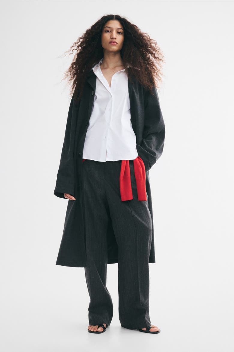 Cotton-Blend Shirt, Main, color, White