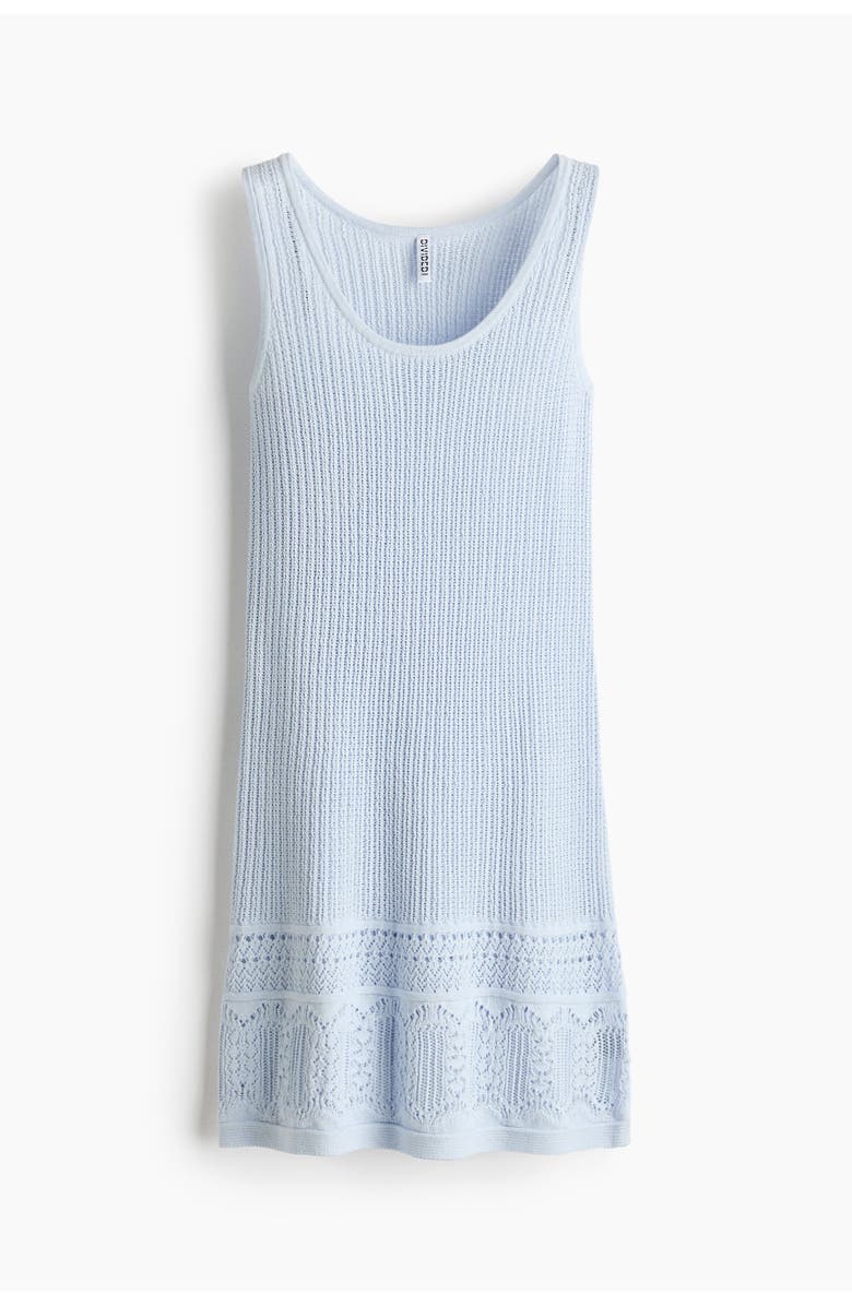 H&M Pointelle-detail Dress, Alternate, color, Light Blue