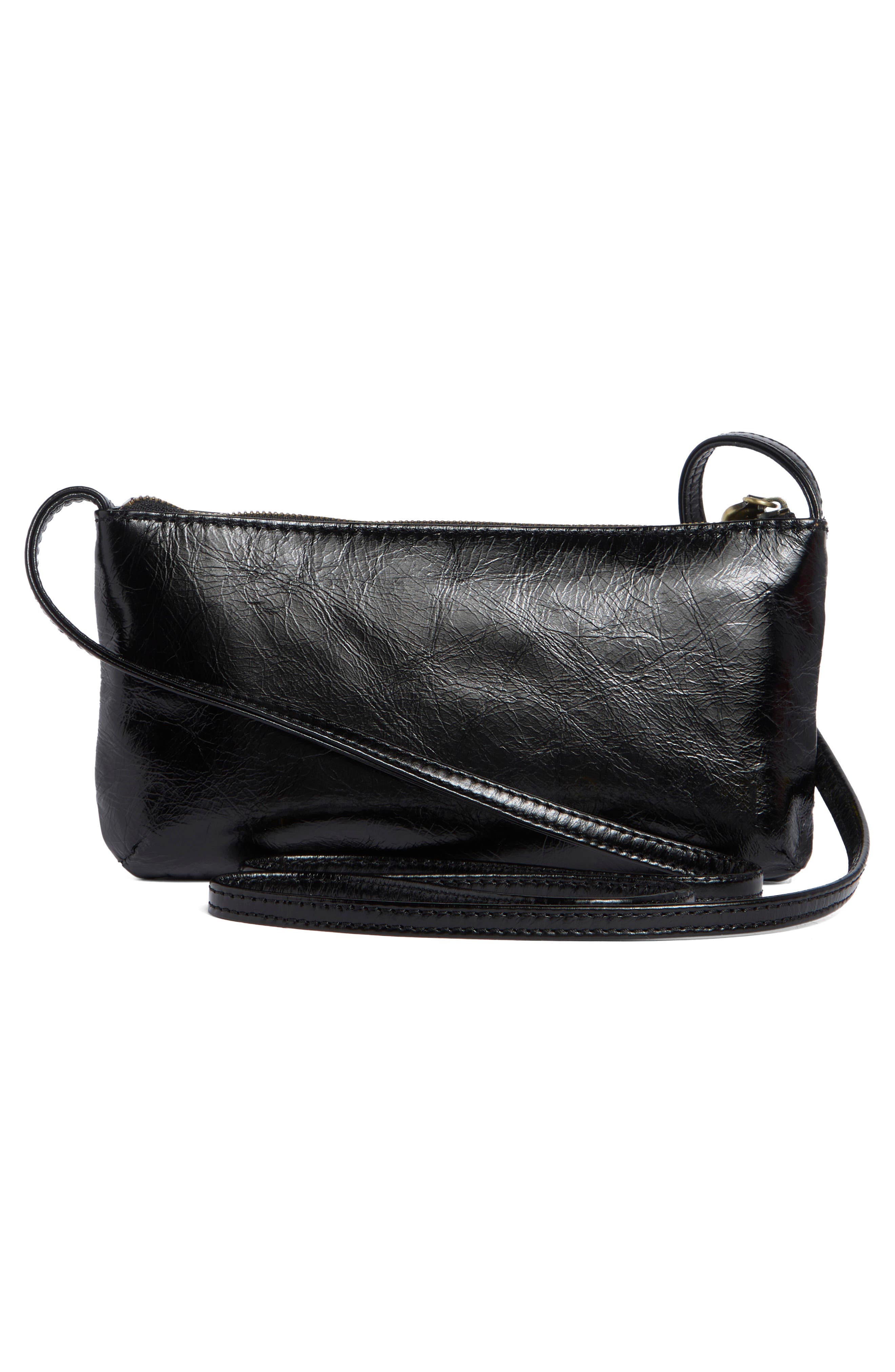 Cara Leather Crossbody Bag, Alternate, color, BLACK