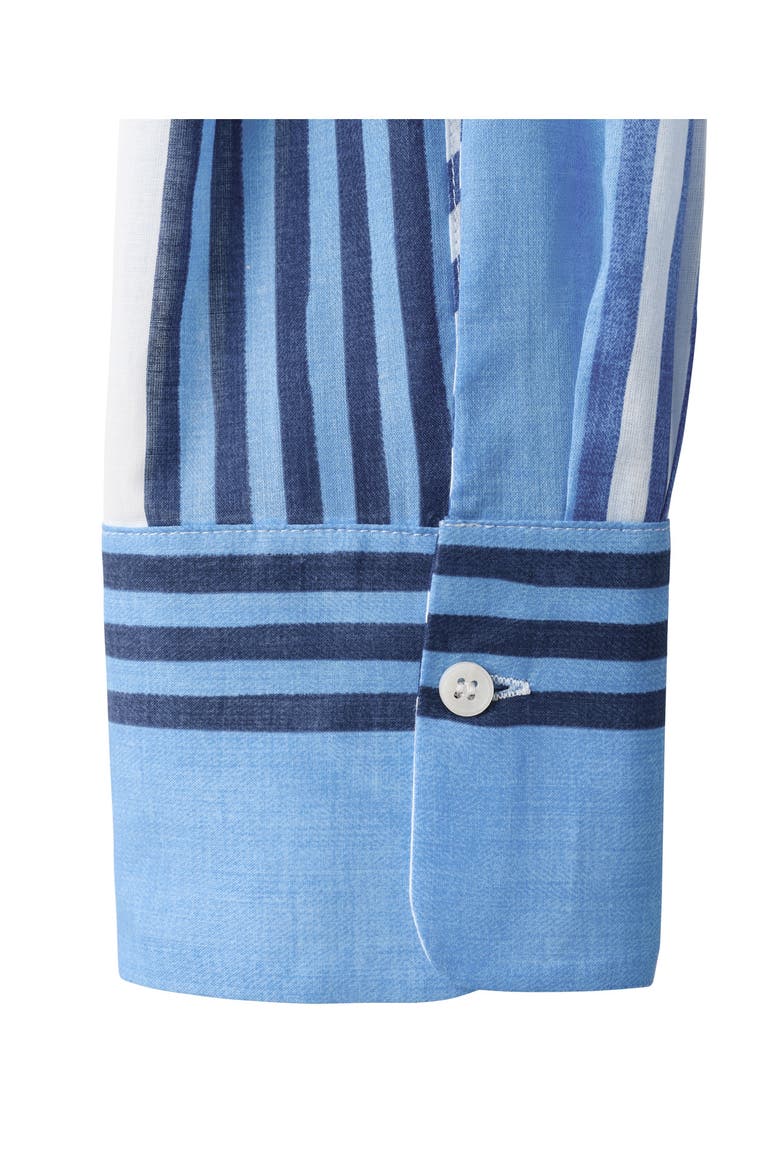 Stripe Cotton Button-Up Shirt, Alternate, color, BLUE