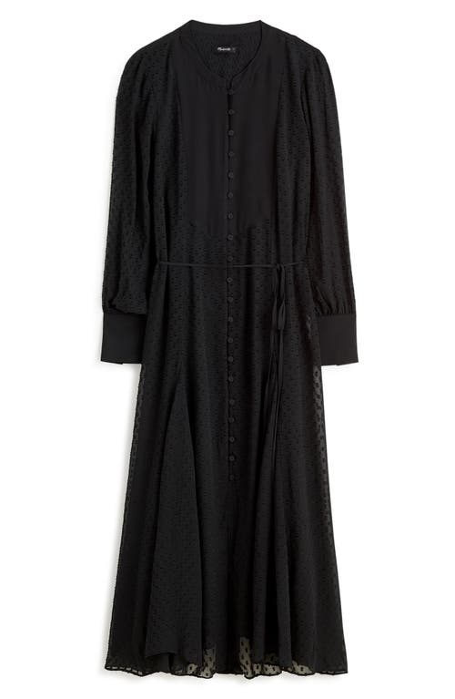 Madewell Tie-Waist Midi Dress in True Black 