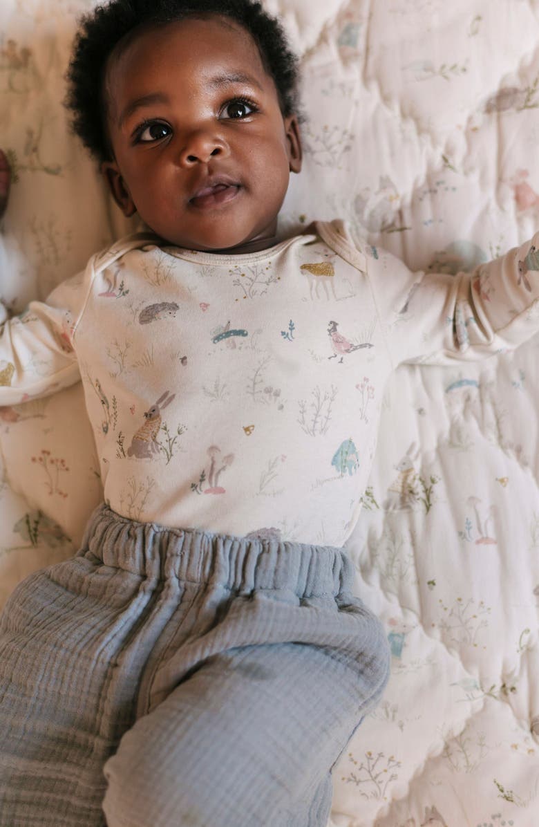 Pehr Forest Fable Organic Cotton Bodysuit, Alternate, color, Forest Fable