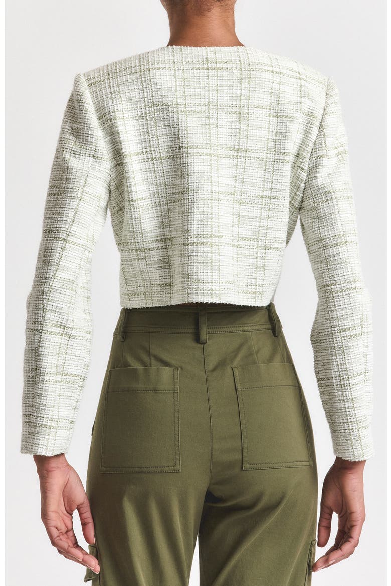 Juliette Crop Tweed Jacket, Alternate, color, SOFT SAGE/ WHITE
