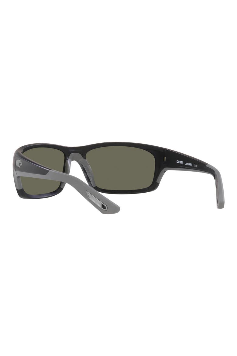 Jose Pro 62mm Polarized Oversize Rectangular Sunglasses, Alternate, color, MATTE BLACK