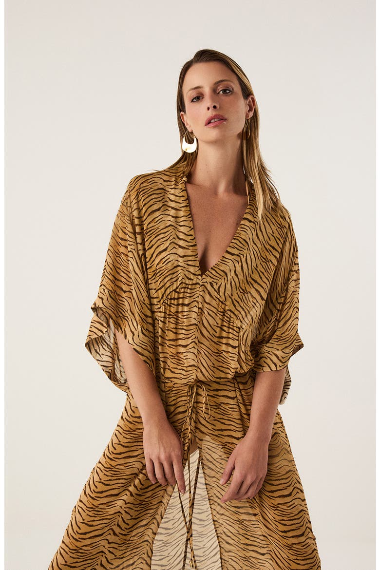 Megan Dolman Sleeve Maxi Cover-Up Dress, Alternate, color, MULTI