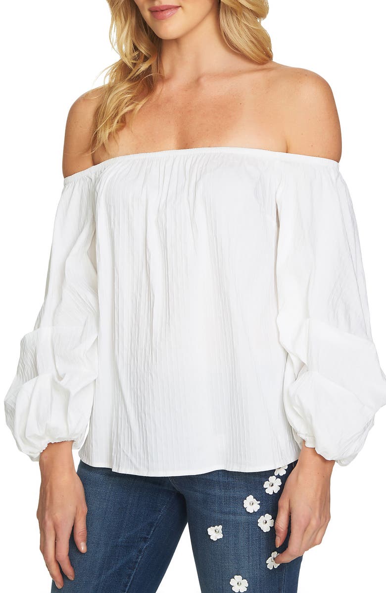 CeCe Off the Shoulder Balloon Sleeve Top, Main, color,