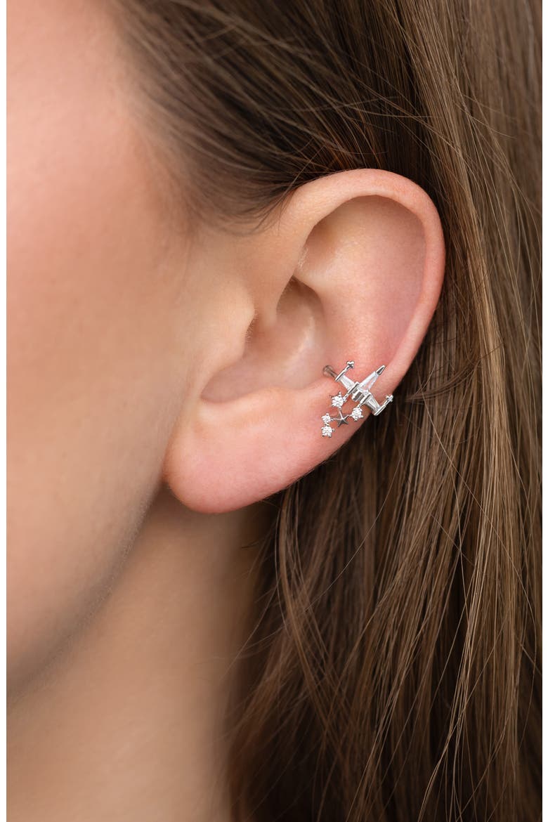 Star Wars™ X-Wing™ Ear Cuff, Alternate, color, SILVER