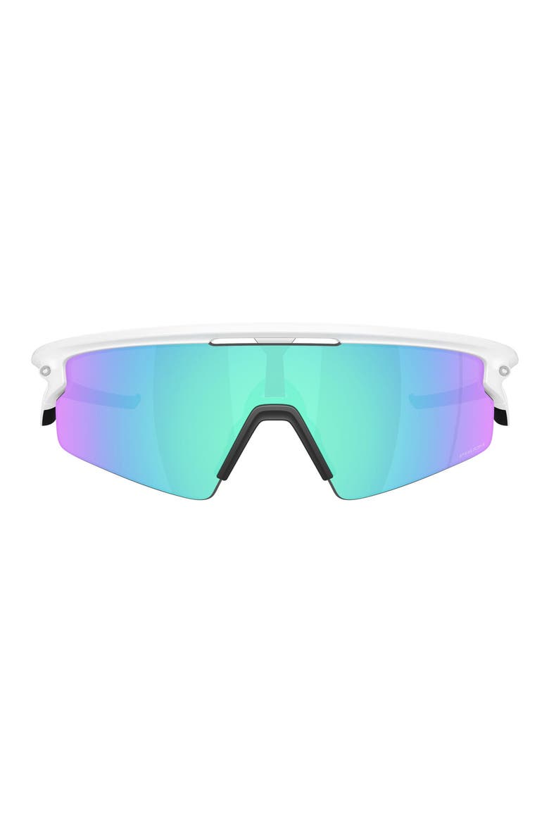Sphaera Strike Rectangular Shield Sunglasses, Main, color, MATTE WHITE / PRIZM SAPPHIRE
