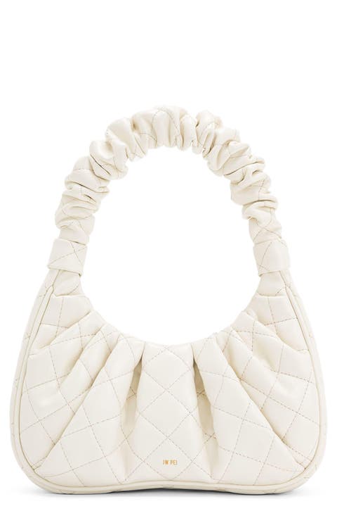 Gabbi Rhombus Ruched Quilted Faux Leather Handbag