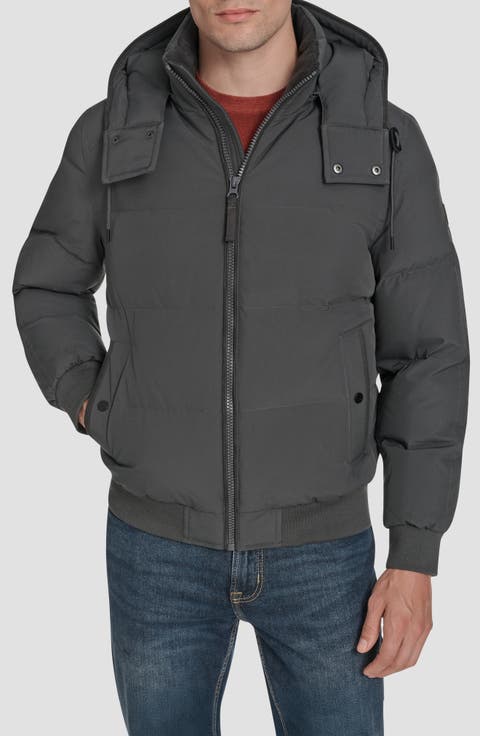 Langham Water Resistant Hooded Puffer Bomber Jacket