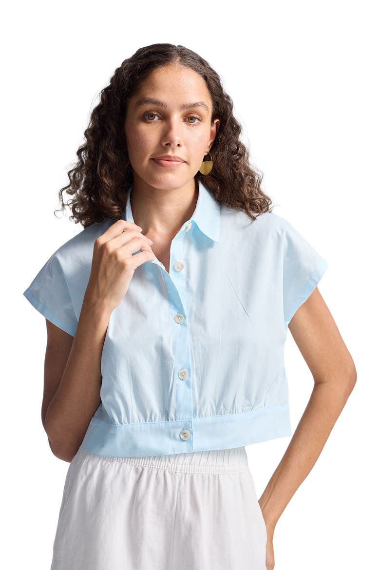 Oversized Crop Shirt, Alternate, color, Summer Blue