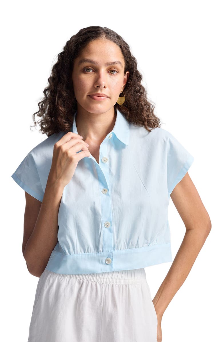Reistor Oversized Crop Shirt, Alternate, color, Summer Blue