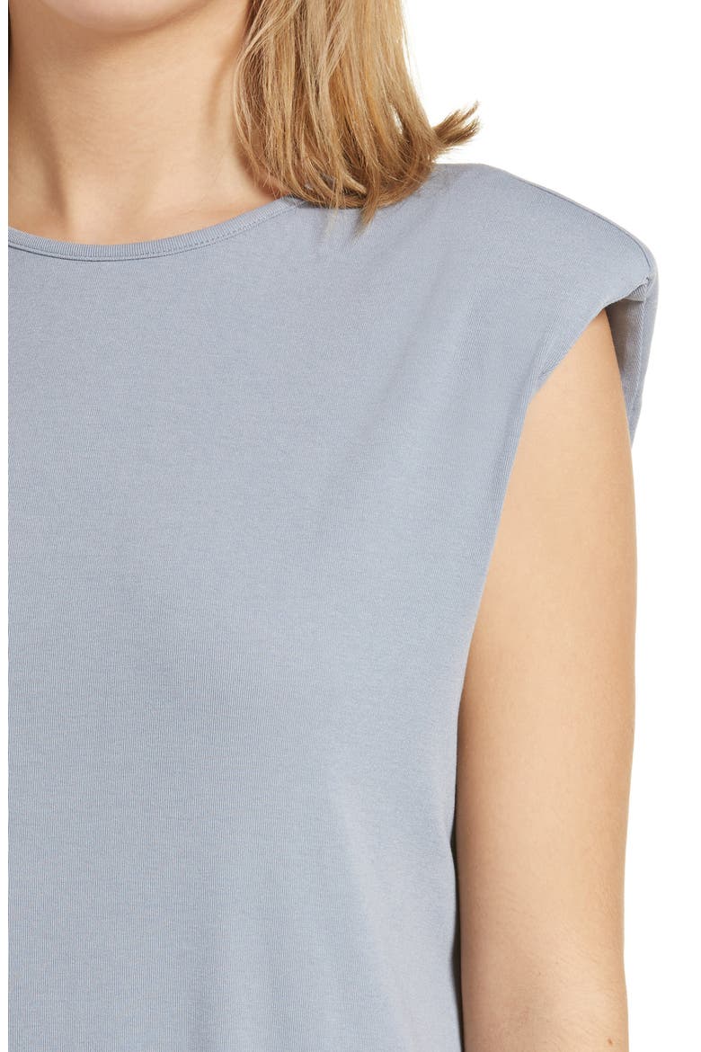 Gabriella Shoulder Pad Sleeveless T-Shirt Dress, Alternate, color, DUSTY BLUE