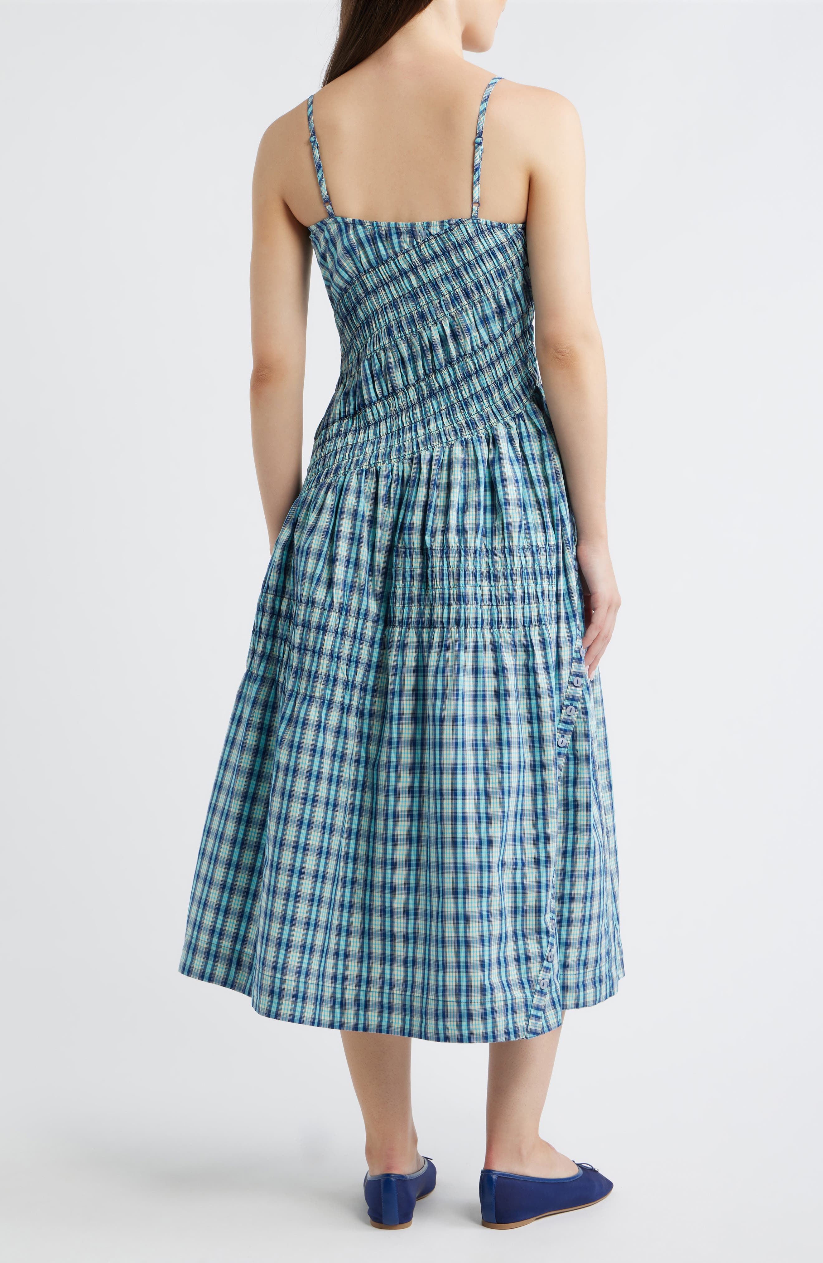 Lyra Check Sleeveless Midi Dress - image 2