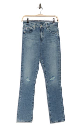 Ag Mari Slim Straight Jeans In 16 Years Piermont Destructed