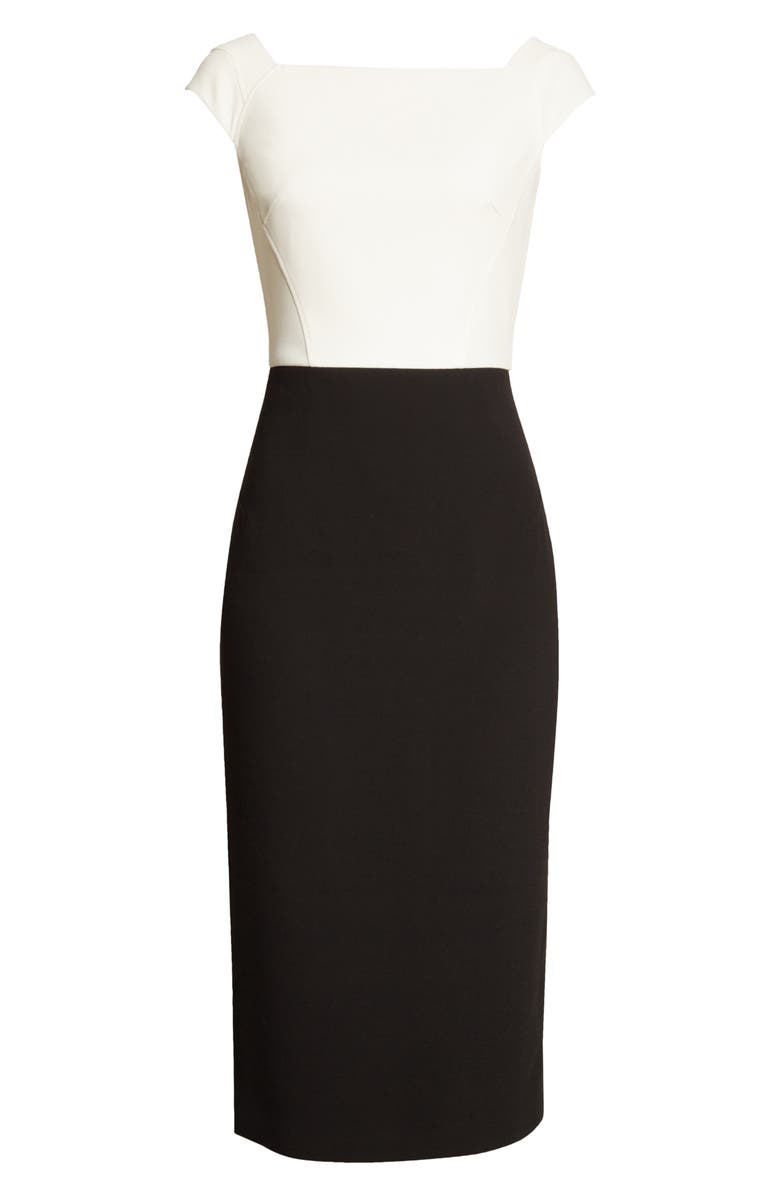 Ted Baker London Cap Sleeve Sheath Dress, Alternate, color, Black