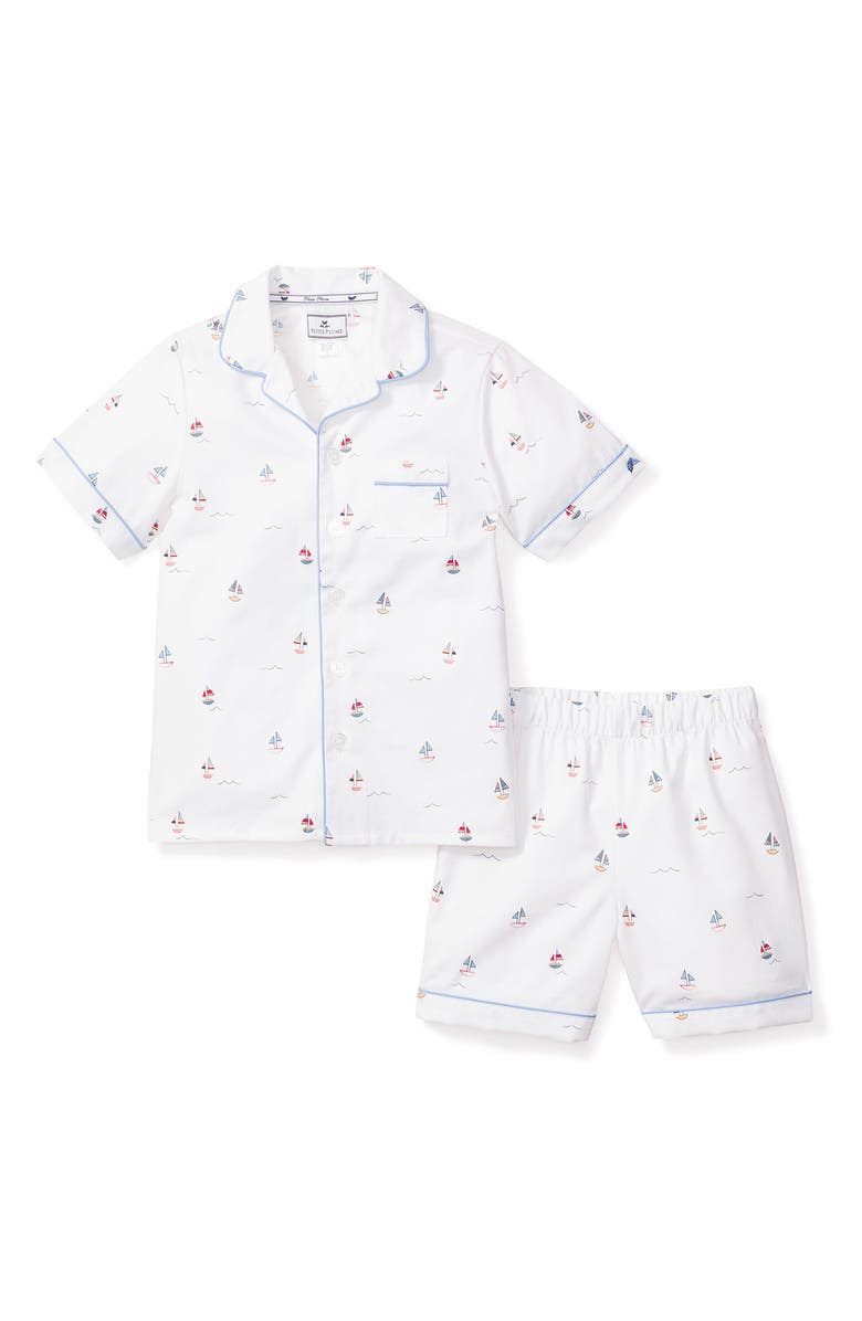 Petite Plume Kids' Classic Short Two-Piece Pajamas, Main, color, White