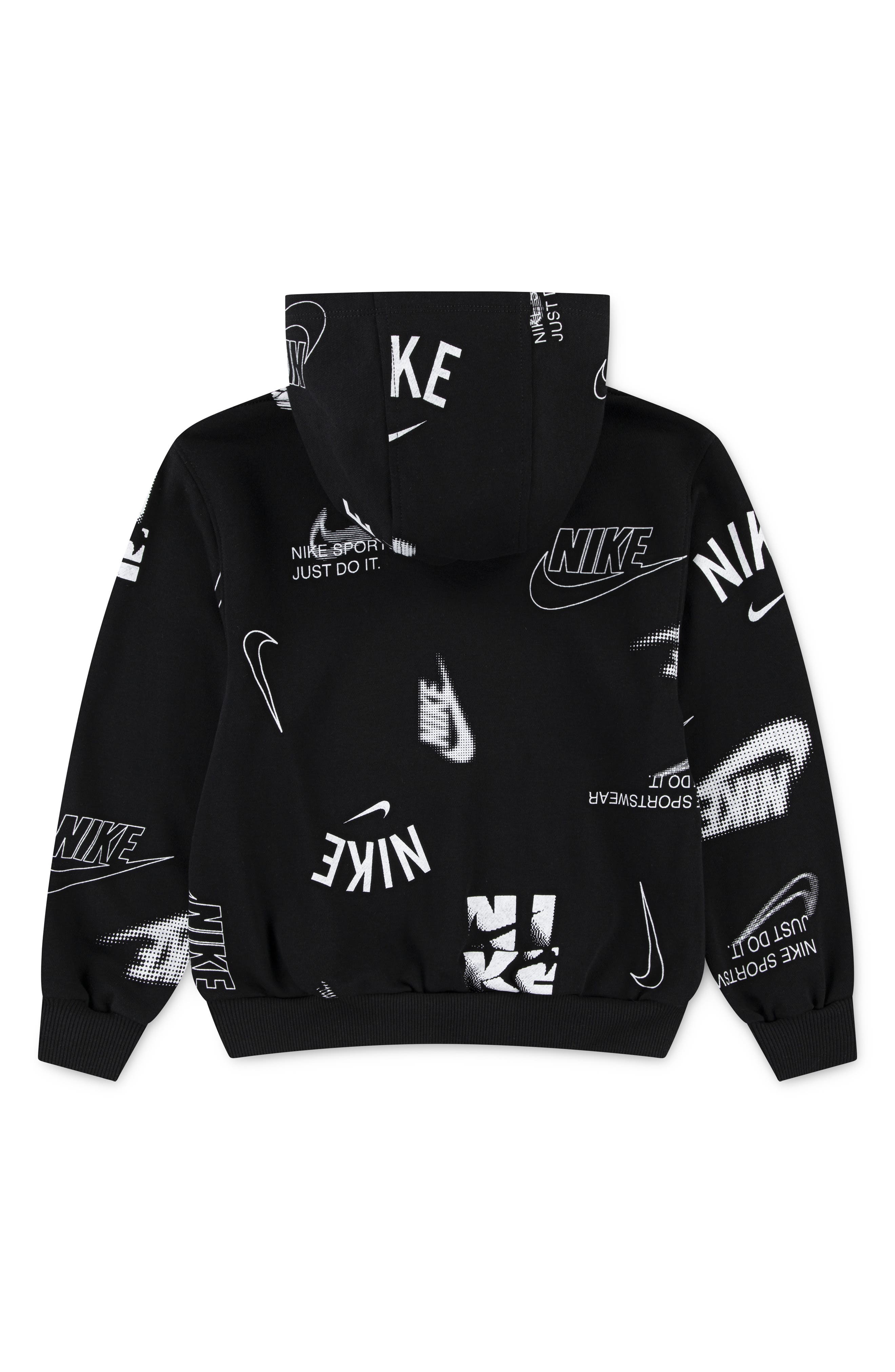 nike logo print hoodie