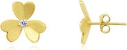 The Lovery Fine Jewelry Clover Petal CZ Stud Earrings