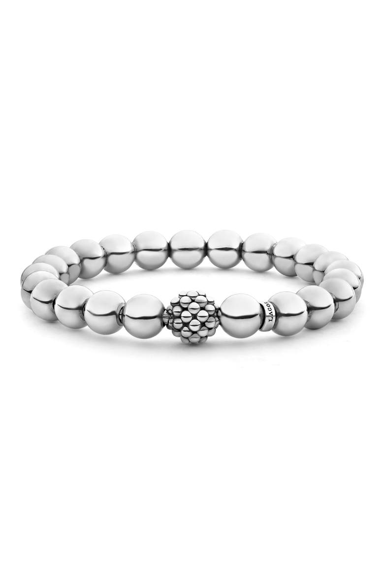 Set of 3 Sterling Silver Caviar Bead Bracelets, Alternate, color, WHITE