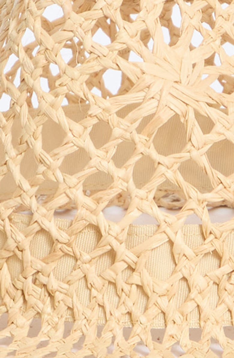 Nordstrom Floral Crochet Cowboy Hat, Alternate, color, Natural